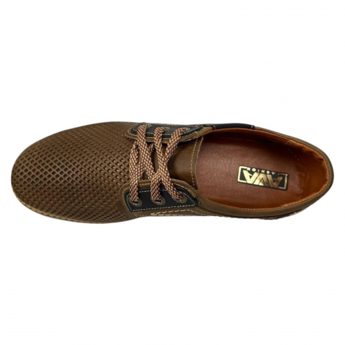 Дерби мужские кожаные AVA 51 47 оливковая перфорация