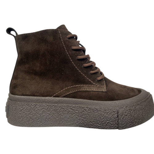 Черевики жіночі замшеві ILONA 682/LI шоколад байка