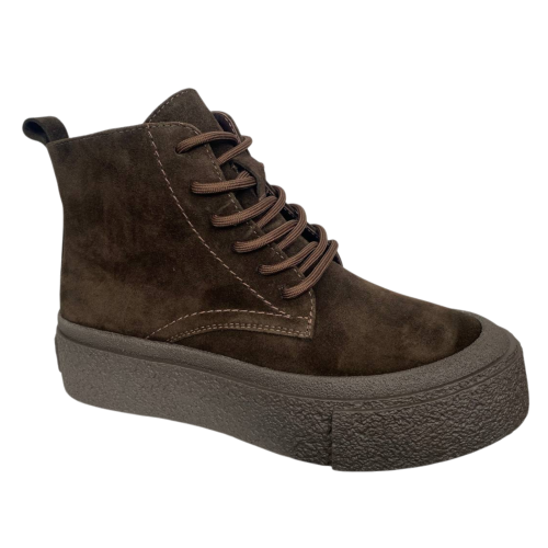 Черевики жіночі замшеві ILONA 682/LI шоколад байка