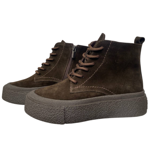 Черевики жіночі замшеві ILONA 682/LI шоколад байка