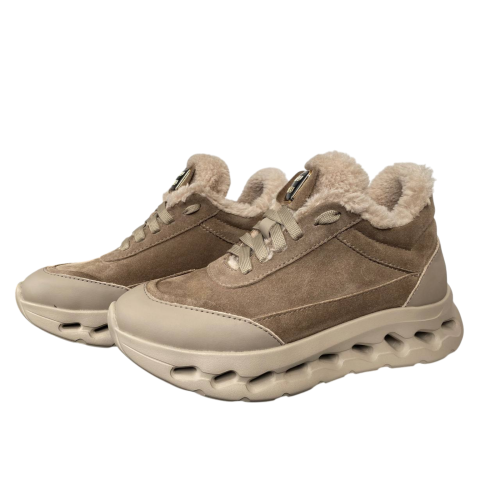 Черевики жіночі MARCCO 51 34 kross замш+шкіра бежеві хутро