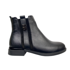 Черевики жіночі шкіряні PANDORA 25-006 чорні байка