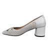 Туфли женские кожаные LAPYA TREND 177-225 белые перфорация каблук