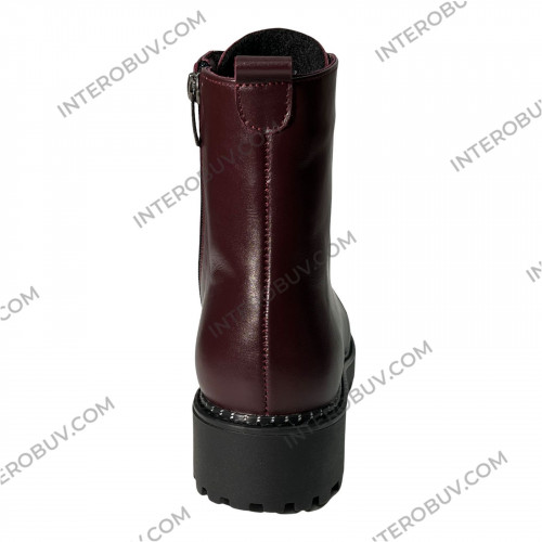 Ботинки Женские кожаные KATRIN 380 бордо байка