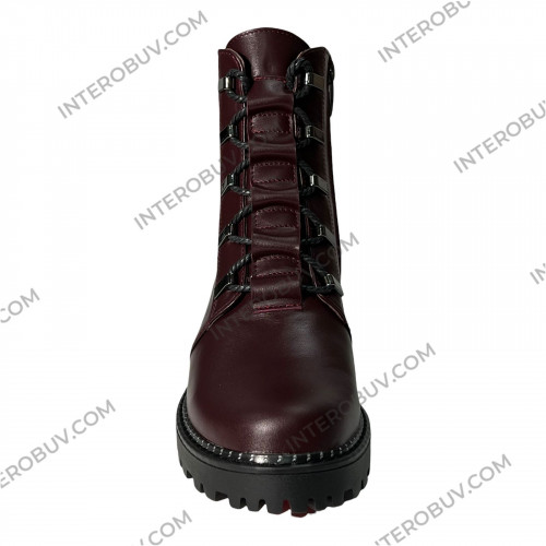 Ботинки Женские кожаные KATRIN 380 бордо байка