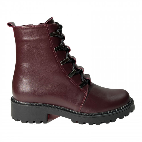 Ботинки Женские кожаные KATRIN 380 бордо байка