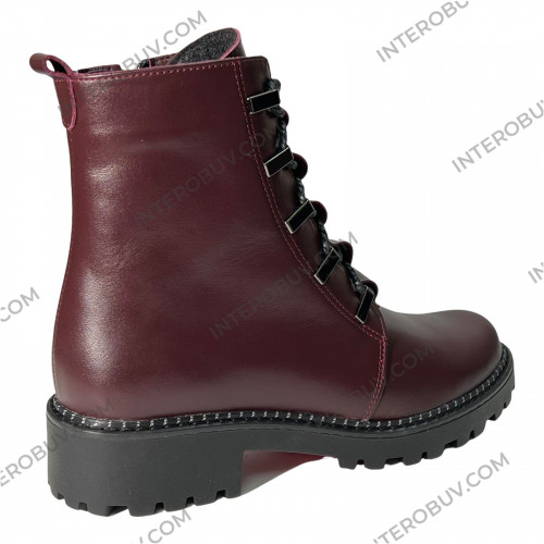 Ботинки Женские кожаные KATRIN 380 бордо байка