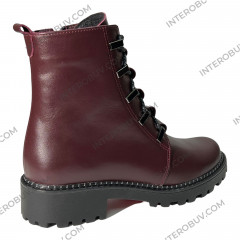 Ботинки Женские кожаные KATRIN 380 бордо байка