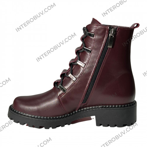 Ботинки Женские кожаные KATRIN 380 бордо байка