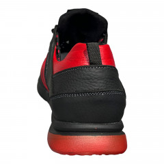 Кроссовки Мужские кожаные ACLI CLAS 143/1 черный/красный