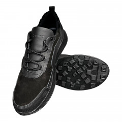 Кроссовки Мужские кожаные ANGAK 37/2 черный замш