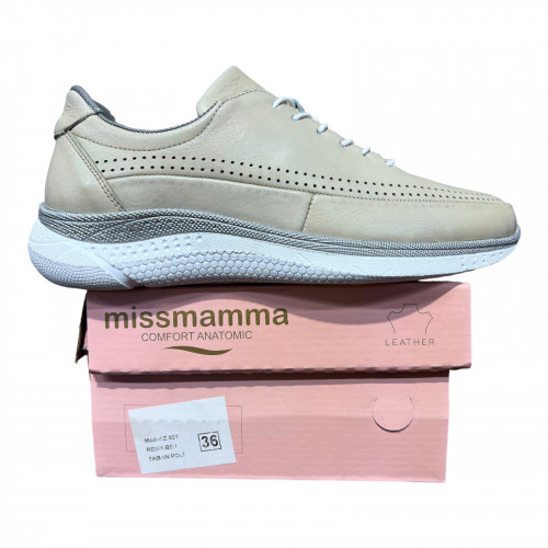 Кроссовки Женские кожаные MISSMAMMA 923/2 бежевый
