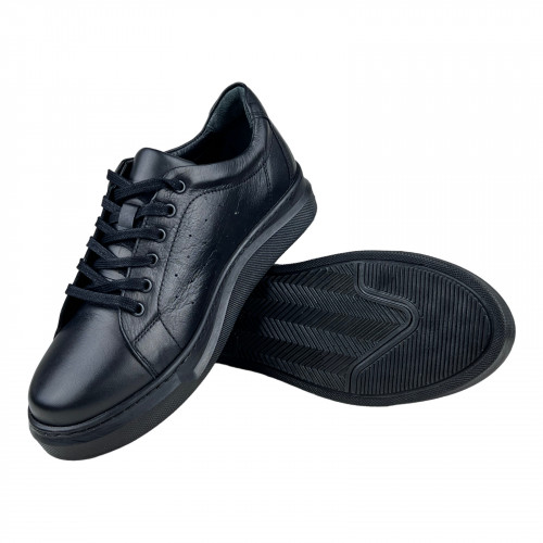 Кроссовки Женские кожаные SPRINGER 23091-2 черный