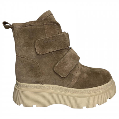 Ботинки женские замшевые Ilona 592/821 бежевый мех