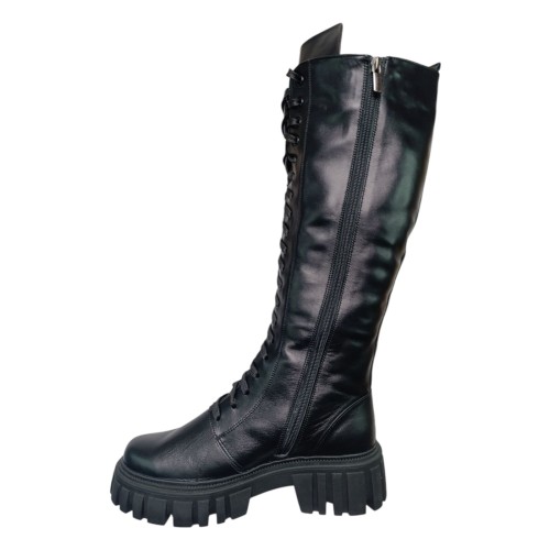 Чоботи жіночі шкіряні ALEXA 683 чорний хутро