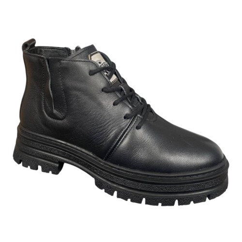 Ботинки женские ширяные ATO 013 01 черные байки 