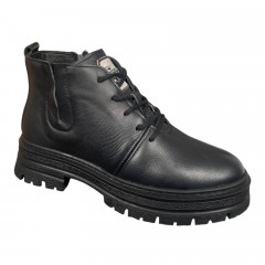 Черевики жіночі шіряні ATO 013 01 чорні байка