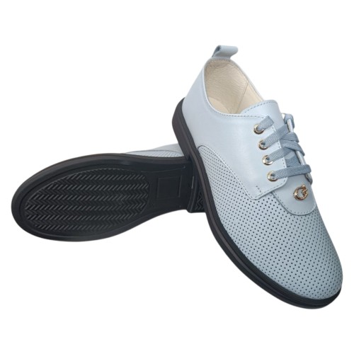 Мокасини жіночі шкіряні PRELLESTA 2438 блакитні