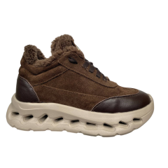 Черевики жіночі MARCCO 51 25 шоколад замш+шкіра хутро