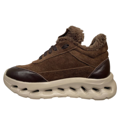 Черевики жіночі MARCCO 51 25 шоколад замш+шкіра хутро