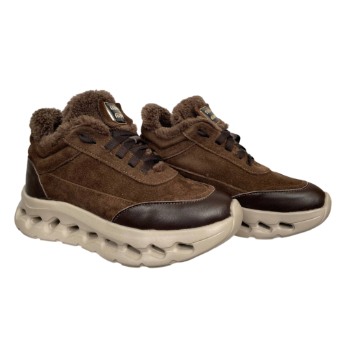 Черевики жіночі MARCCO 51 25 шоколад замш+шкіра хутро