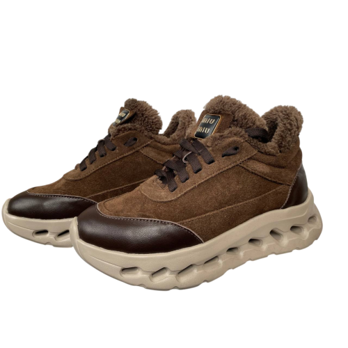 Черевики жіночі MARCCO 51 25 шоколад замш+шкіра хутро