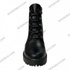 Ботинки Женские кожаные KATRIN 380 черный байка