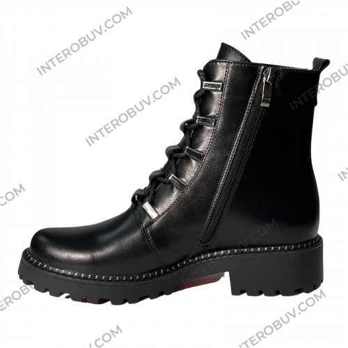 Ботинки Женские кожаные KATRIN 380 черный байка