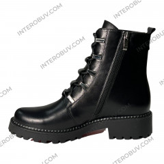 Ботинки Женские кожаные KATRIN 380 черный байка