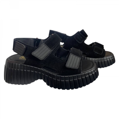 Босоножки женские замшевые KDSL C682-13 черные