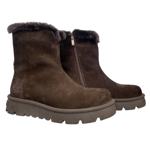 Черевики жіночі замшеві PANDORA 25-125 коричневі хутро