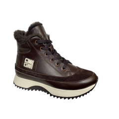 Черевики жіночі шкіряні VLADEKS 1408-3 coffe хутро