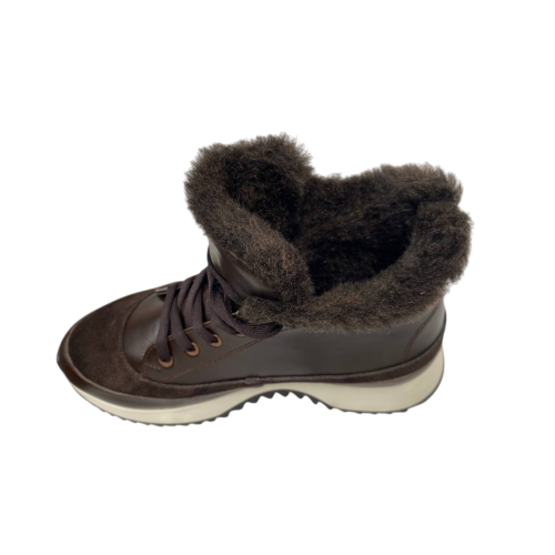 Черевики жіночі шкіряні VLADEKS 1408-3 coffe хутро