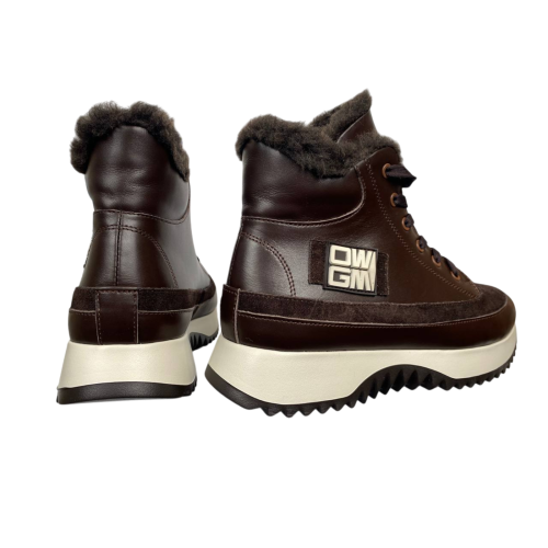 Черевики жіночі шкіряні VLADEKS 1408-3 coffe хутро