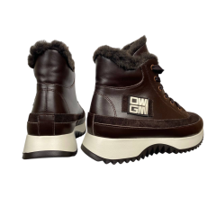 Черевики жіночі шкіряні VLADEKS 1408-3 coffe хутро